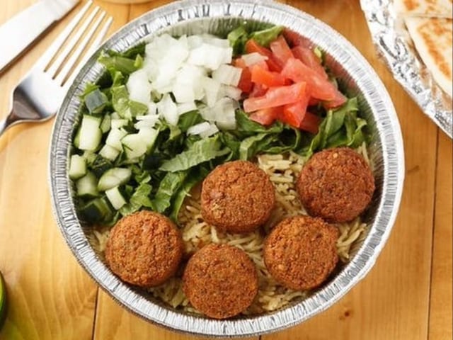 Falafel Over Rice.