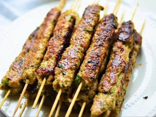 Chicken Seekh Kabab, and served with Basmati Rice..